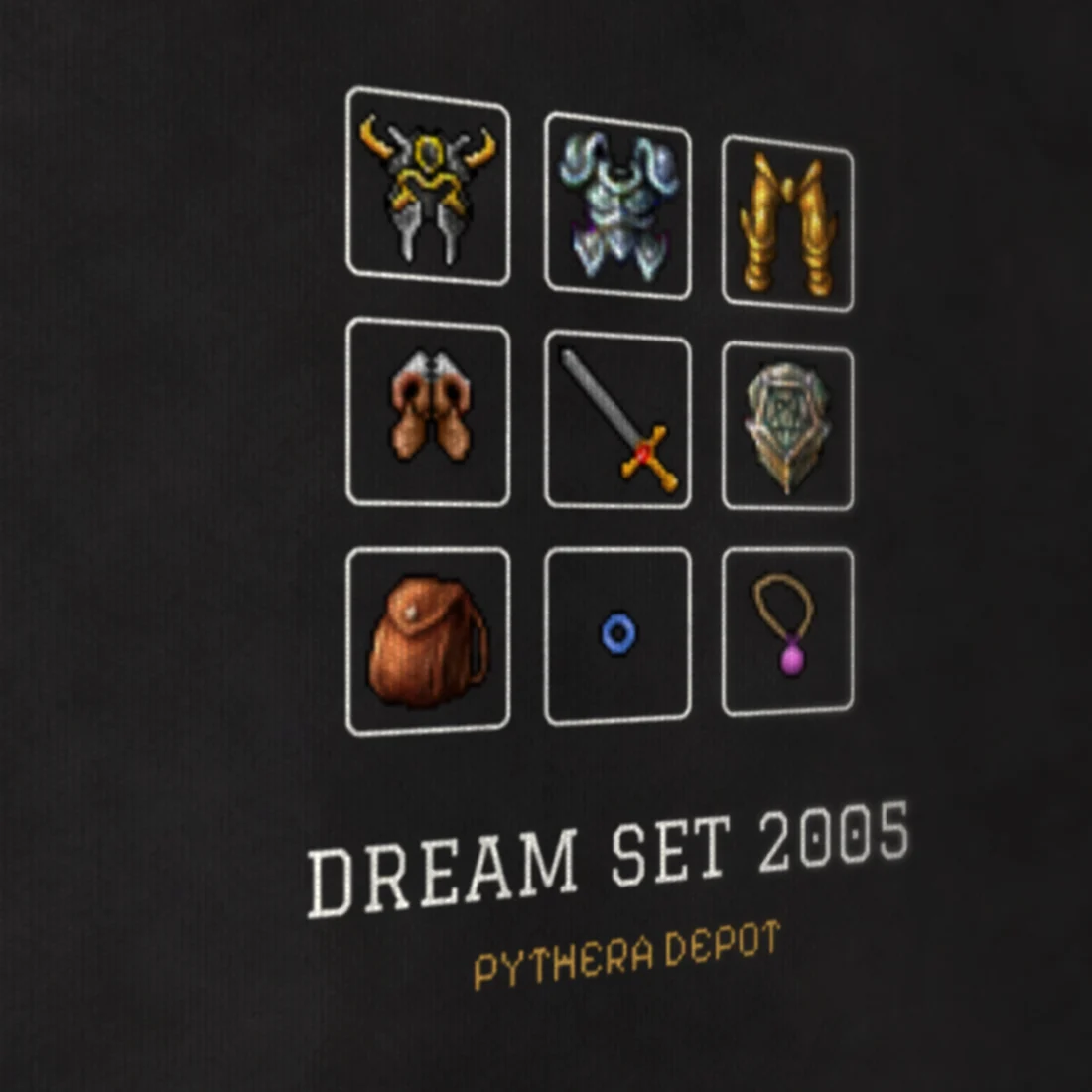 Camiseta Tibia Dream Set, estampa de lado