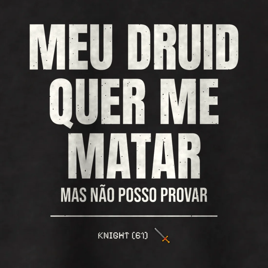Camiseta Tibia Meu Druid, estampa de perto